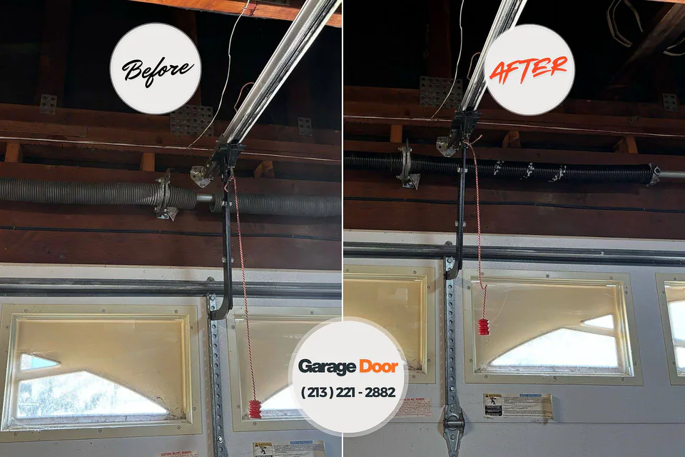 Before and after: garage door repair Novato, CA
